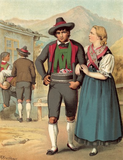 Strój niemiecki, Tyrol, Meran autorstwa Albert Kretschmer