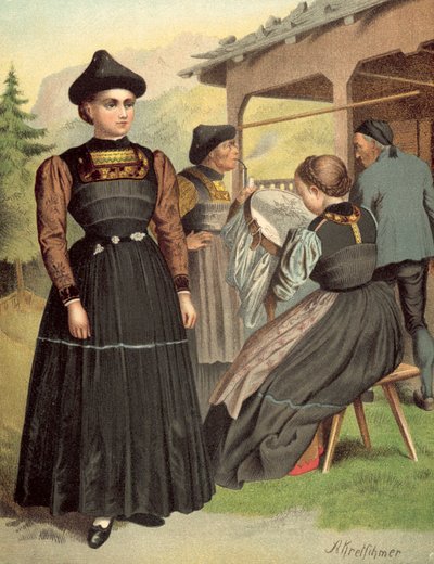 Strój niemiecki, Vorarlberg, Bregenzerwald autorstwa Albert Kretschmer