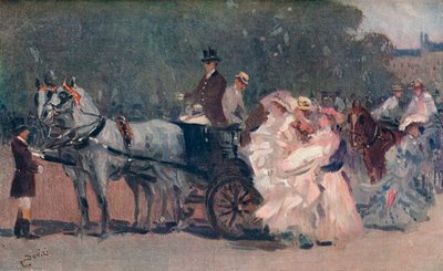 „Biały i różowy tiul. - W parku”, ok. 1900 autorstwa Albert Ludovici