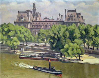 Hotel de Ville i Sekwana w Paryżu autorstwa Albert Marquet