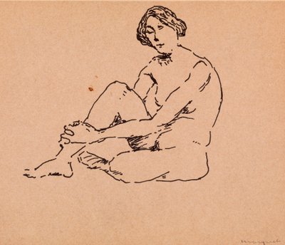 Siedzący nago (pióro i tusz na papierze) autorstwa Albert Marquet