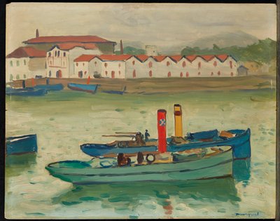 Saint-Jean-de-Luz, Łódź rybacka (olej na desce) autorstwa Albert Marquet