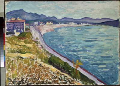 ""Saint Jean de Luz"" Widok na wybrzeże Basków w Saint-Jean-de-Luz (Pyrenees Atlantiques). Obraz Pierre-Alberta (Alberta) Marqueta (1875-1947) 1907 Olej na płótnie. Ermitaż, Sankt Petersburg (Sankt-Petersburg) autorstwa Albert Marquet