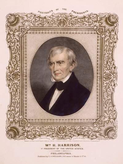 Prezydent USA William Henry Harrison, 1846 (litografia) autorstwa Albert Newsam