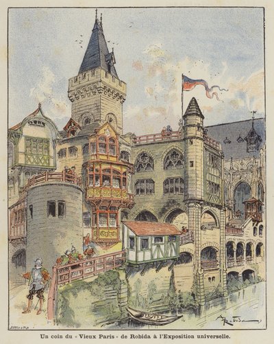 Róg Robidas Old Paris na Exposition Universelle autorstwa Albert Robida
