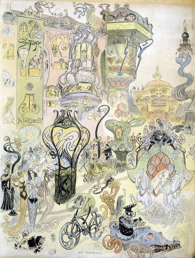 Nowoczesne miasto w stylu Robidy (rysunek) autorstwa Albert Robida