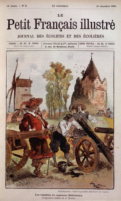 Bellehumeur zaimprowizował producenta Canona – Nieśmiałość kapitana Bellormeau autorstwa Robidy. Okładka „The Little Frenchman Illustré”” z 30.12.1899. autorstwa Albert Robida