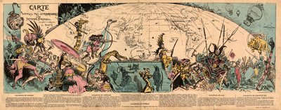 Mapa bardzo niezwykłych podróży Saturnina Farandoul autorstwa Albert Robida