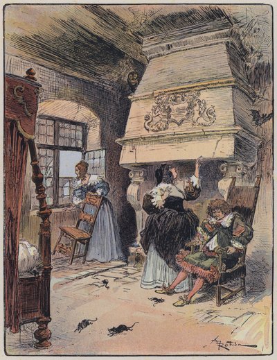 Ilustracja do Le Capitaine Bellormeau autorstwa i zilustrowana przez A Robidę (kolor lito) autorstwa Albert Robida
