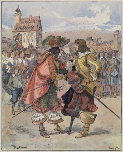Ilustracja do Le Capitaine Bellormeau autorstwa i zilustrowana przez A Robidę (kolor lito) autorstwa Albert Robida