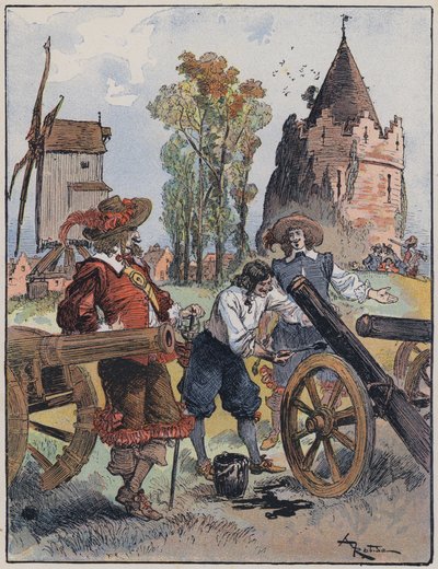 Ilustracja do Le Capitaine Bellormeau autorstwa i zilustrowana przez A Robidę (kolor lito) autorstwa Albert Robida