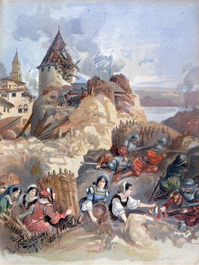 Panie podczas oblężenia Marsylii autorstwa Albert Robida