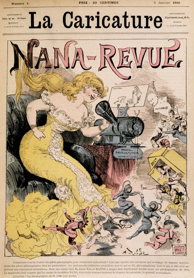 Nana-Revue: kreskówka o Zoli i jej pracy „”Nana”” Robidy – w „”La Caricature”” z dnia 03.01.2018 autorstwa Albert Robida