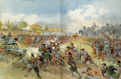 Dziewiąta wojna włoska (1542-1546): Bitwa pod Cherry (Włochy) autorstwa Albert Robida