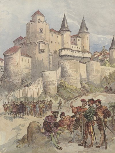 Więzień Francois I jest zamknięty w wieży Alcazaru w Madrycie autorstwa Albert Robida