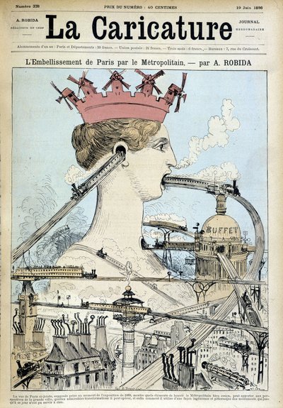 Upiększanie Paryża metrem - przez Robidę, w „La Caricature” z 19.06.1886 autorstwa Albert Robida