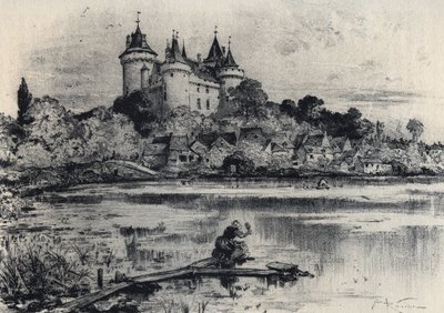Zamek Combourg w Ille-et-Vilaine - Stara Francja - Bretania - tekst, rysunki i litografie, Albert Robida (1848-1926) niedatowany koniec XIX wieku autorstwa Albert Robida