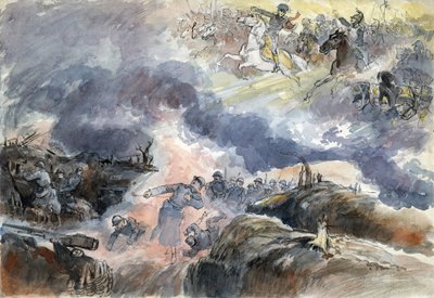 Dwa Muraty. 1914-1918 (litografia) autorstwa Albert Robida