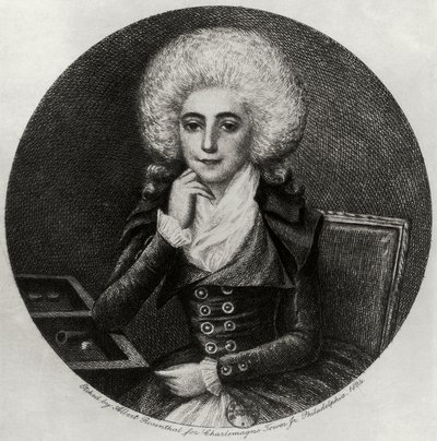 Portret Marie-Madeleine Pioche de La Vergne (rycina) autorstwa Albert Rosenthal
