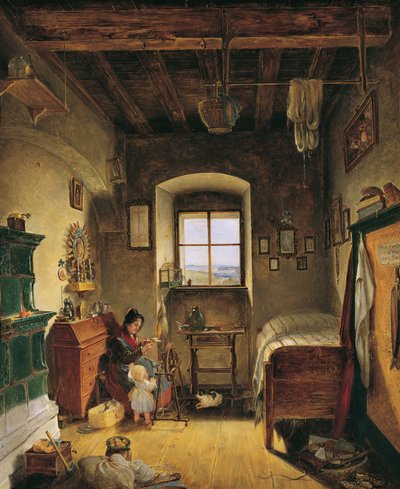 Wdowa po Landwehrmanie (Bauernstube) autorstwa Albert Schindler