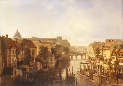 Widok na Długi Most z Mühlendamm, 1850 autorstwa Albert Schwendy