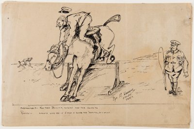 Karykatura I wojny światowej, 22 września 1917 (pióro i atrament na papierze) autorstwa Albert Warbrick