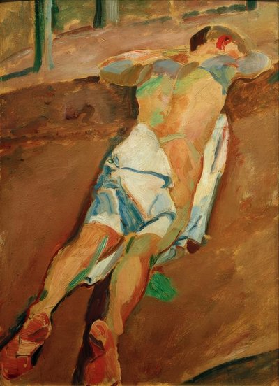 Leżący męski akt autorstwa Albert Weisgerber