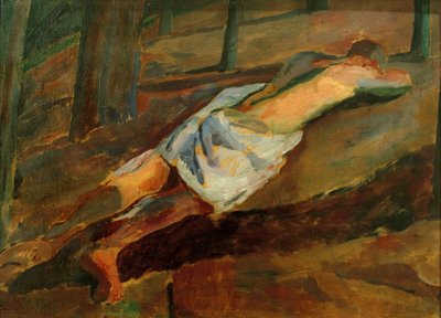Leżący męski akt autorstwa Albert Weisgerber