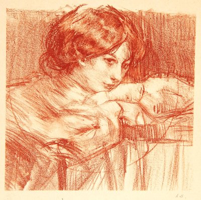 Młoda dama opierająca się na skrzyżowanych rękach, 1902 autorstwa Albert de Belleroche