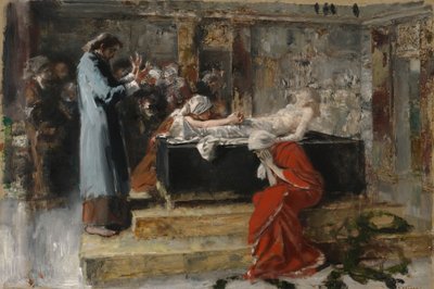 Wychowanie córeczki Jairiego autorstwa Albert von Keller