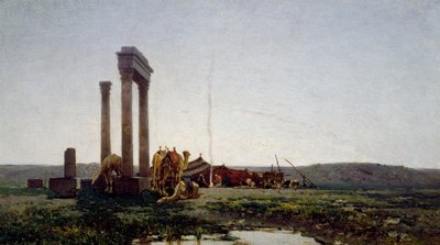 Ruiny świątyni na pustyni autorstwa Alberto Pasini