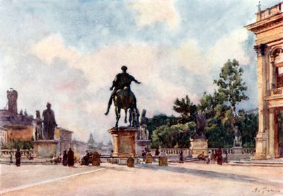 Spiżowa statua Marka Aureliusza na Kapitolu autorstwa Alberto Pisa