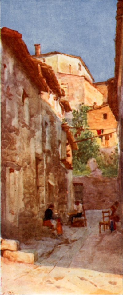 Village Street w Anticoli, na wzgórzach Sabine autorstwa Alberto Pisa