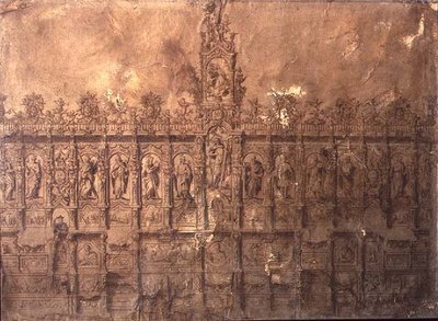 Projekt stoisk chóru (pióro i tusz na papierze) autorstwa Alberto de or Joaquin de(1674 1724) Churriguera