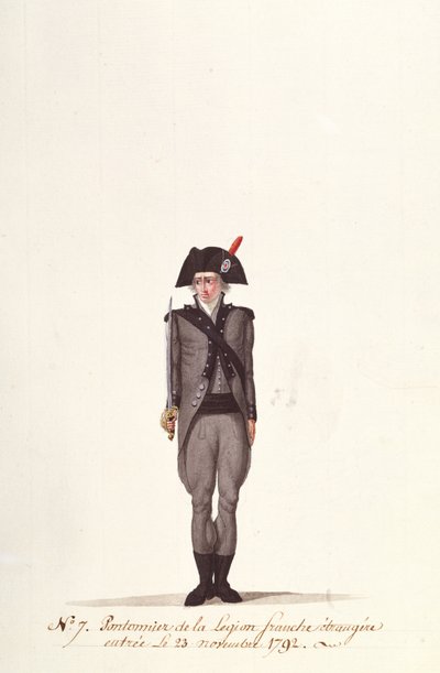 Pontoneer francuskiej Legii Cudzoziemskiej, z Coppetiers, 23 listopada 1792 r. autorstwa Albertus Gregorius