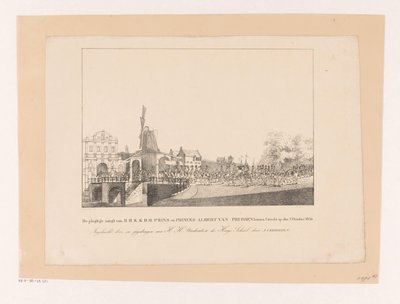 Wjazd księżniczki Marianny i jej męża księcia Alberta w Utrechcie, 1830 Uroczysty wpis H.H.K.K.H.H. Książę i książęta Albert Pruski w Utrechcie 2 października 1830 r. (tytuł na obiekcie) autorstwa Albertus Verhoesen