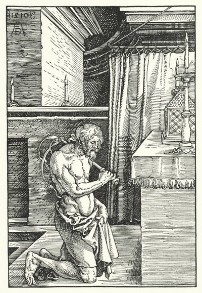 Król Dawid czyni pokutę (rycina) autorstwa Albrecht (after) Durer or Duerer