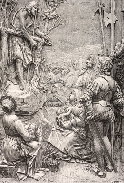 Św. Jan Chrzciciel nauczający na pustyni (rycina) autorstwa Albrecht (after) Durer or Duerer