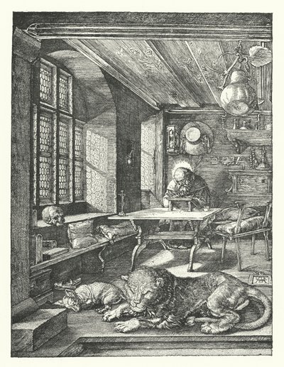 Św. Hieronim w swoim gabinecie (rycina) autorstwa Albrecht (after) Durer or Duerer