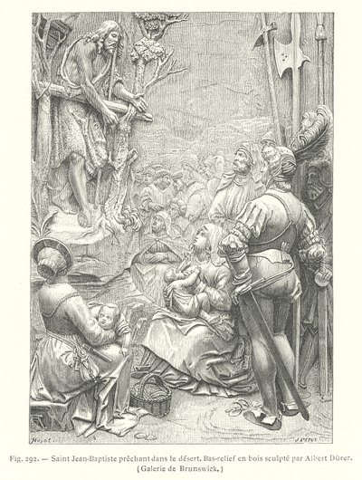 Ewangelia św. Jana Chrzciciela na pustyni (rycina) autorstwa Albrecht (after) Durer or Duerer