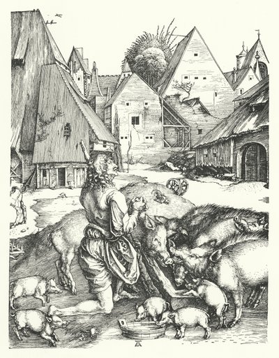 Syn marnotrawny (rycina) autorstwa Albrecht (after) Durer or Duerer