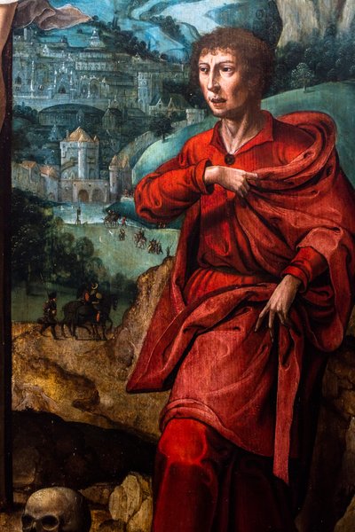 Chrystus na krzyżu między Matką Boską a św. Janem autorstwa Albrecht (workshop of) Bouts