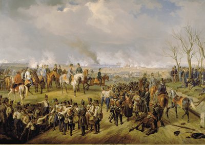 Feldmarszałek Radetzky podczas bitwy pod Novarą ... (obraz na płótnie) autorstwa Albrecht Adam