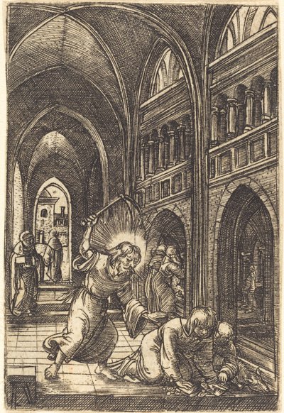 Chrystus wypędzający zmieniaczy pieniędzy autorstwa Albrecht Altdorfer