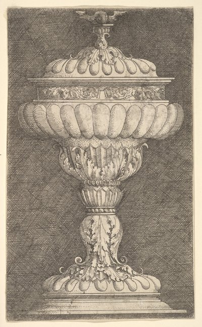 Zakryty kielich ze skrzydlatą kulą na wierzchu.n.d. autorstwa Albrecht Altdorfer