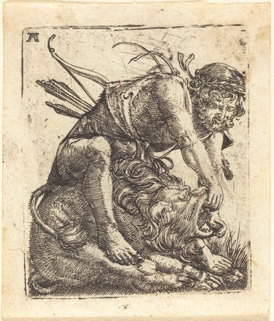 Herkules pokonuje lwa nemejskiego autorstwa Albrecht Altdorfer