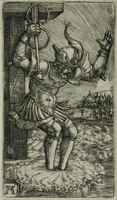 Horatius Cocles skaczący do Tybru autorstwa Albrecht Altdorfer