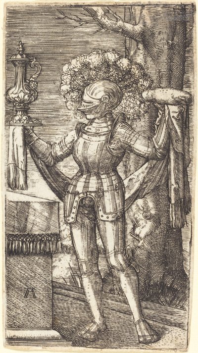 Rycerz w zbroi z chlebem i winem autorstwa Albrecht Altdorfer