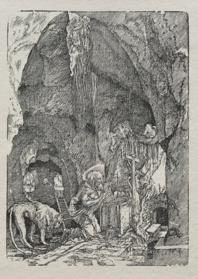 Św. Hieronim w jaskini, ok. 1930 1513-15. autorstwa Albrecht Altdorfer