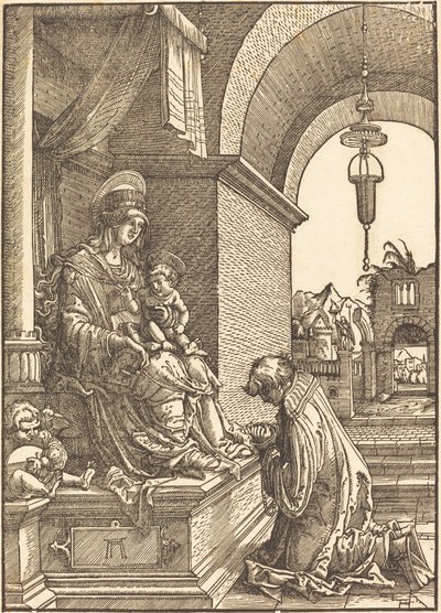 Prośba klęcząc przed Dziewicą i Dzieciątkiem autorstwa Albrecht Altdorfer